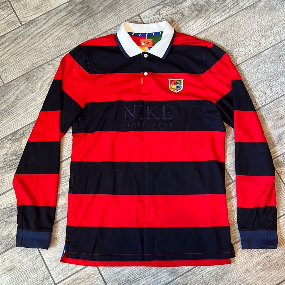 NIKE striped RUGBY DRIFIT polo shirt S